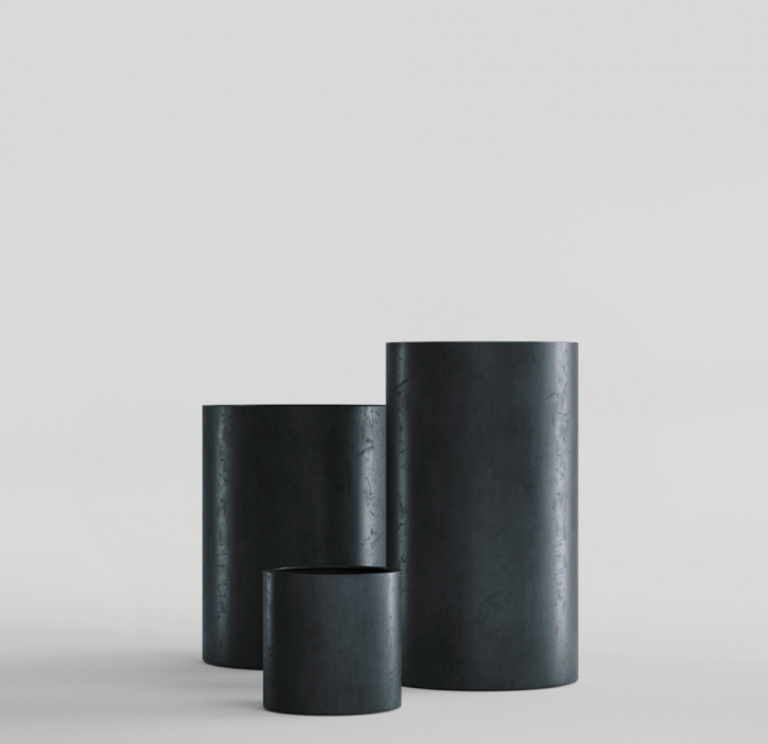 Кашпо CONCRETIKA CYLINDER ANTHRACITE D45H80