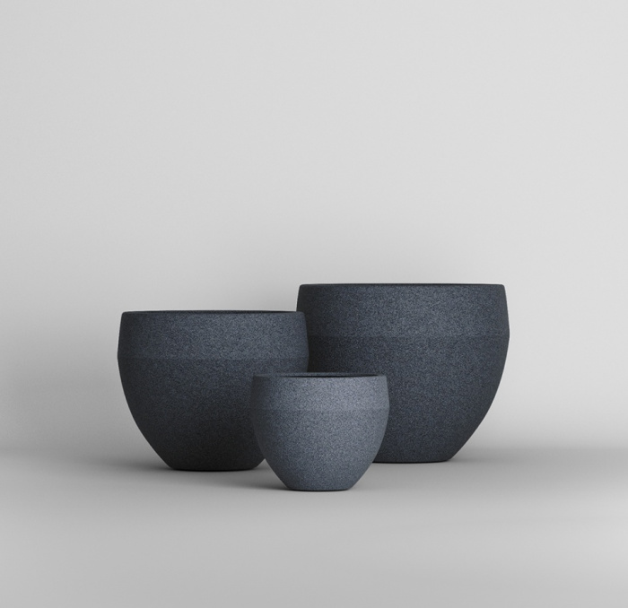 Кашпо CONCRETIKA GIRO BASALT D40H34