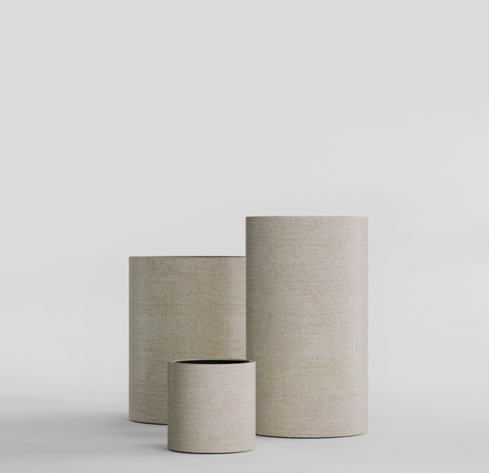 Кашпо CONCRETIKA CYLINDER EROSIA YELLOW D20H20
