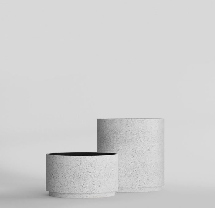 Кашпо CONCRETIKA CYLINDER XL EGG WHITE D70H45