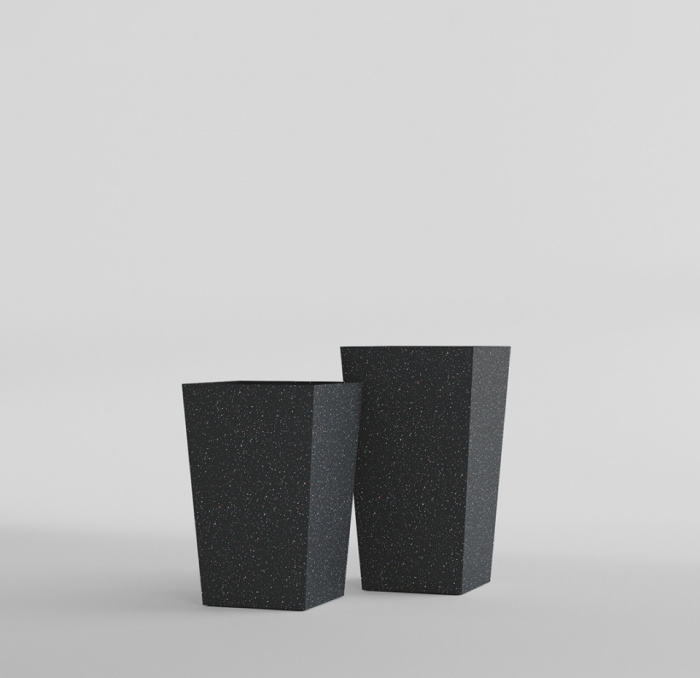 Кашпо CONCRETIKA CONIC EGG BLACK 40x40x70