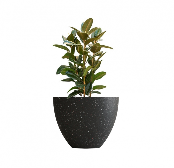 Кашпо CONCRETIKA UPON EGG BLACK D85H75
