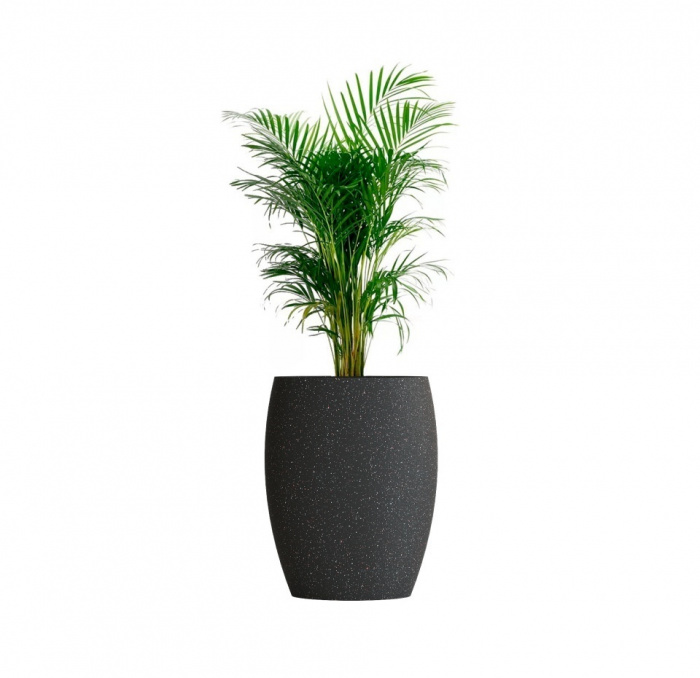 Кашпо CONCRETIKA OVAL EGG BLACK D60H88