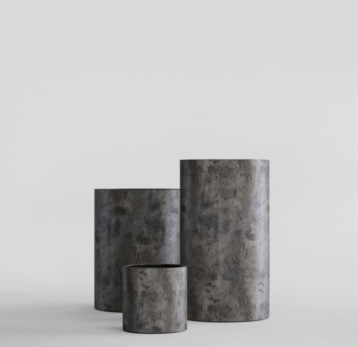 Кашпо CONCRETIKA CYLINDER CONCRETE GREY DARK D60H65