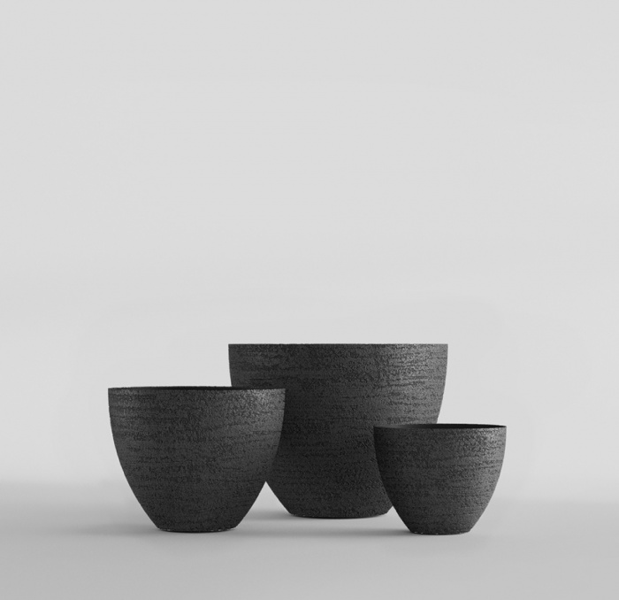 Кашпо CONCRETIKA UPON EROSIA BLACK D75H65