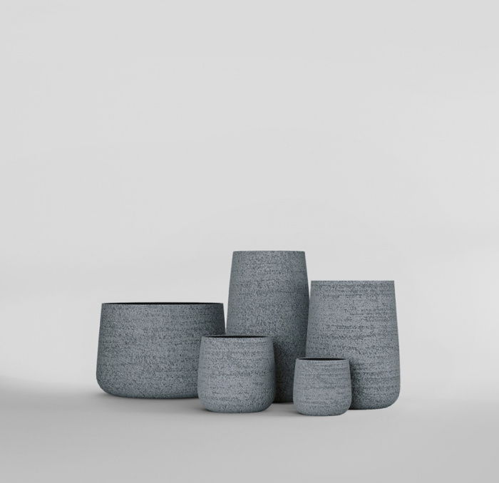 Кашпо CONCRETIKA CONE EROSIA GREY D38H60