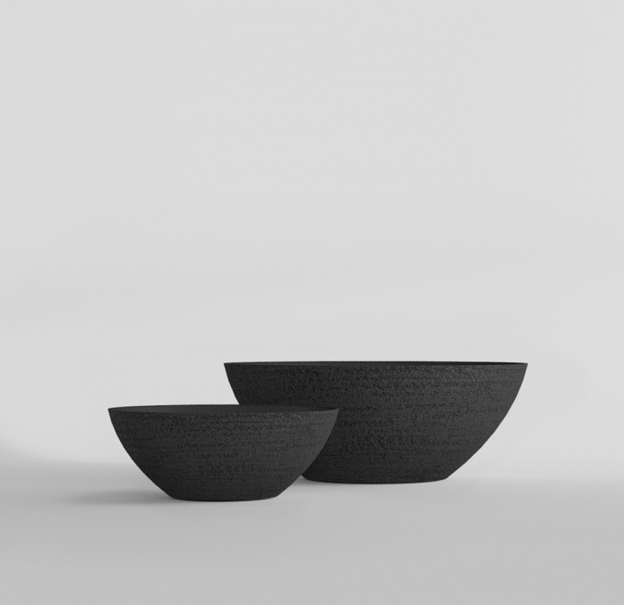 Кашпо CONCRETIKA BONSAY EROSIA BLACK D50H19