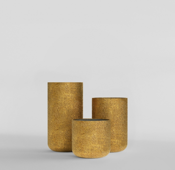 Кашпо CONCRETIKA TOPPER RICH GOLD D40H60