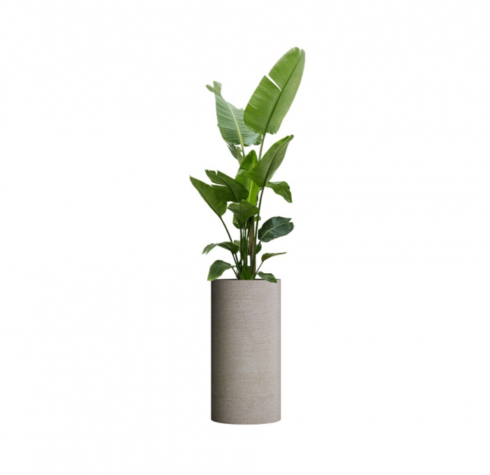 Кашпо CONCRETIKA CYLINDER EROSIA YELLOW D40H80