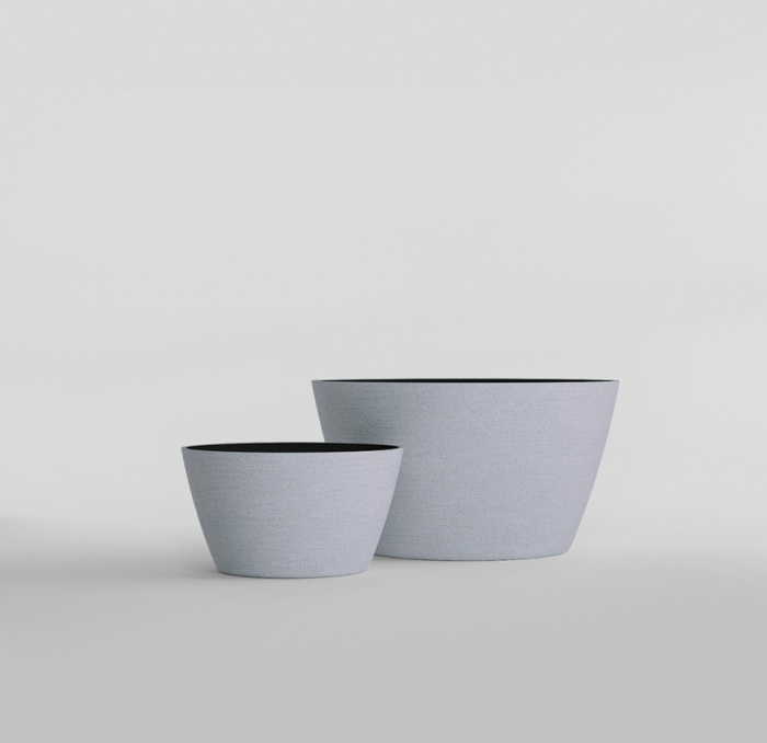 Кашпо CONCRETIKA BOWL EROSIA WHITE D80H45