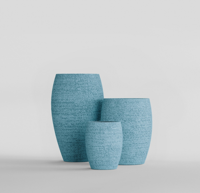 Кашпо CONCRETIKA OVAL EROSIA BLUE D45H66