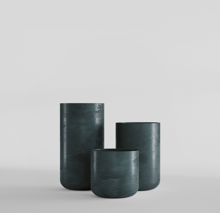 Кашпо CONCRETIKA TOPPER OCEAN GREEN D40H90