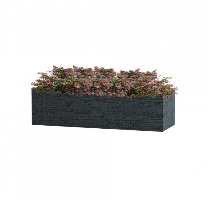 Кашпо CONCRETIKA BALCONY EROSIA BLACK 80x20x20