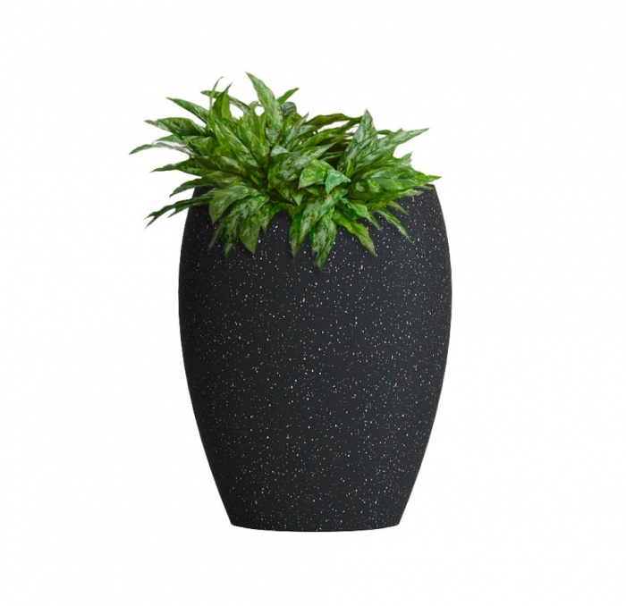 Кашпо CONCRETIKA OVAL EGG BLACK D30H41