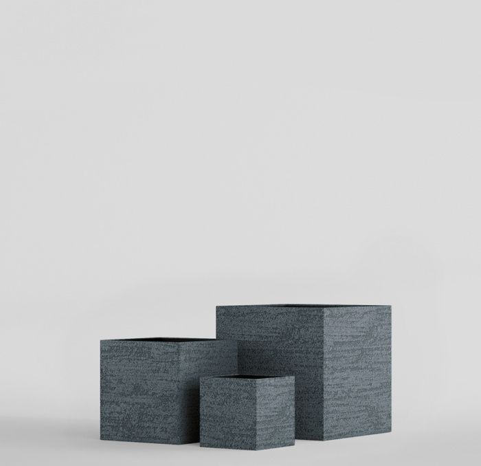 Кашпо CONCRETIKA CUBE EROSIA GREY 30x30x30