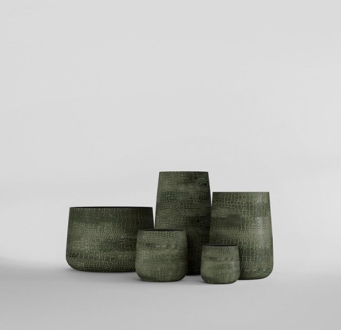 Кашпо CONCRETIKA CONE CAYMAN GREEN D24H26