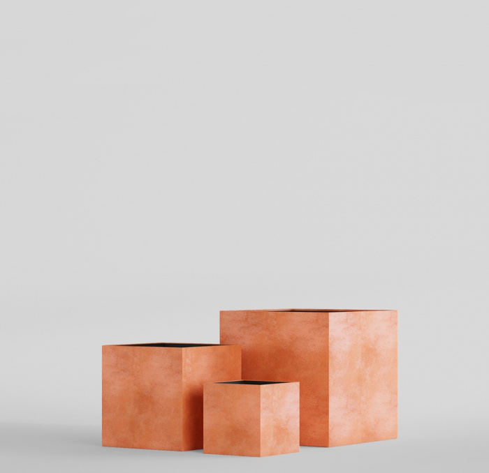 Кашпо CONCRETIKA CUBE RED CLAY 50x50x50