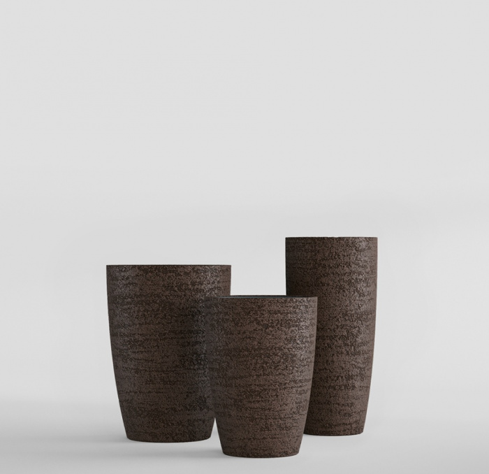Кашпо CONCRETIKA CONUS EROSIA BROWN D60H170
