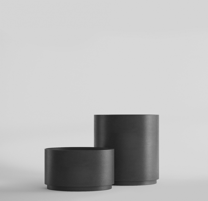 Кашпо CONCRETIKA CYLINDER XL NERO D100H105