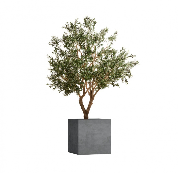 Кашпо CONCRETIKA CUBE SMOKEY BLUE 50x50x50