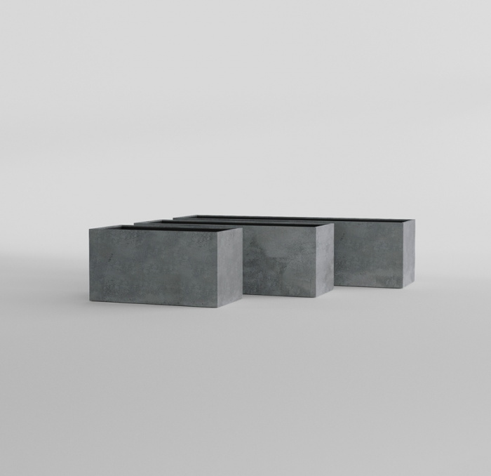 Кашпо CONCRETIKA BALCONY SMOKEY BLUE 40x20x20