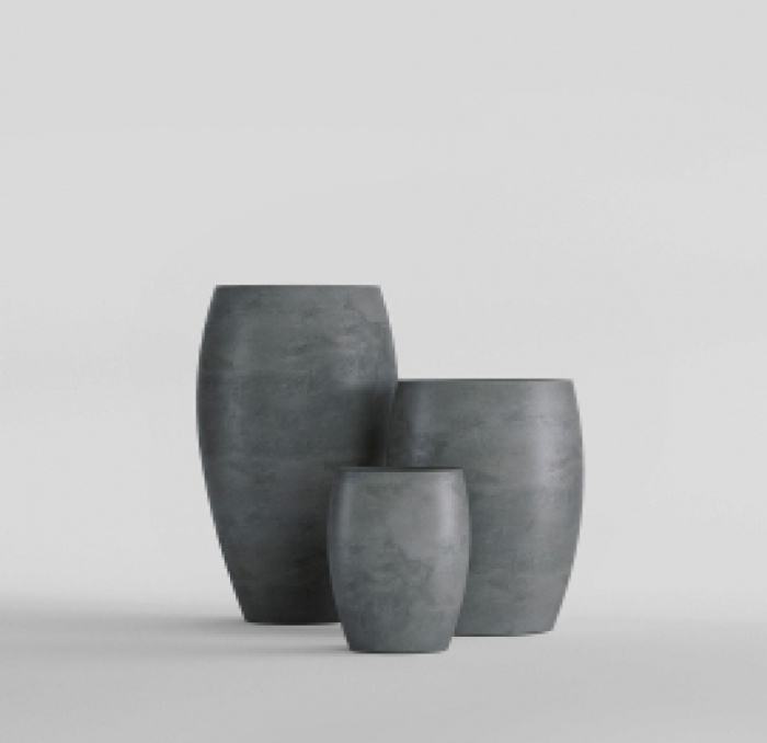 Кашпо CONCRETIKA OVAL SMOKEY BLUE D60H88