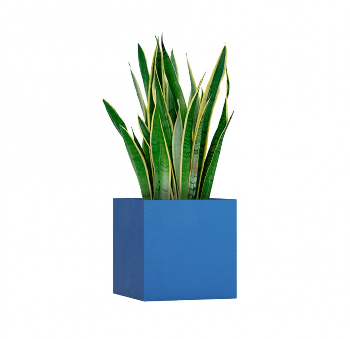 Кашпо CONCRETIKA CUBE DARK BLUE 40x40x40
