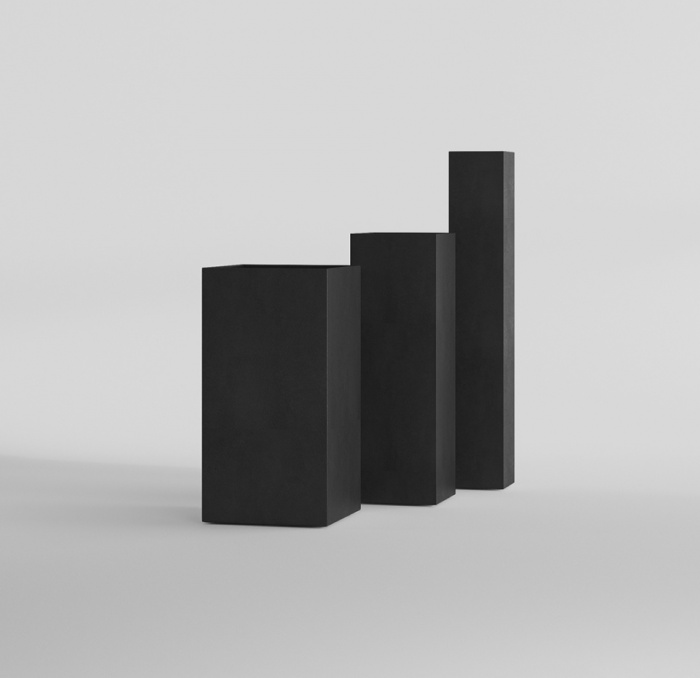 Кашпо CONCRETIKA COLONNA NERO 30x30x90
