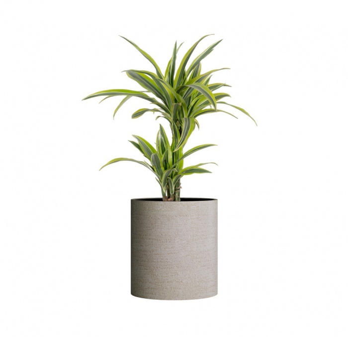 Кашпо CONCRETIKA CYLINDER EROSIA YELLOW D60H65